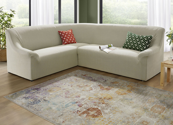 Sessel- & Sofaüberwürfe - Bi-elastische Stretchbezüge aus dem Hause Webana, in Größe 101 (Sesselbezug) bis 112 (Stuhlbezug, 2er-Set), in Farbe BEIGE Ansicht 1