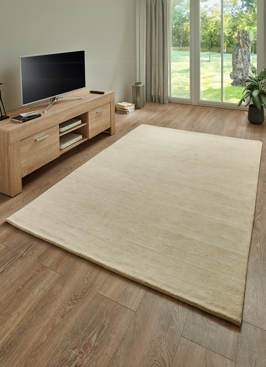 Modern - Brücken und Teppiche aus Schurwolle, in Größe 101 (Brücke, 40x 60 cm) bis 292 (Teppich, 250x350 cm), in Farbe BEIGE Ansicht 1