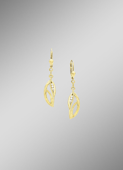 Ohrschmuck - Ohrringe aus Gold mit Zirkonia, in Farbe  Ansicht 1