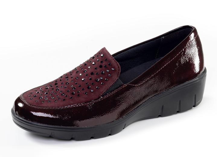Weite H - ELENA EDEN, bequeme Damen-Slipper, Weite H, mit herausnehmbarem Fussbett, in Größe 3 1/2 bis 8, in Farbe BURGUND Ansicht 1