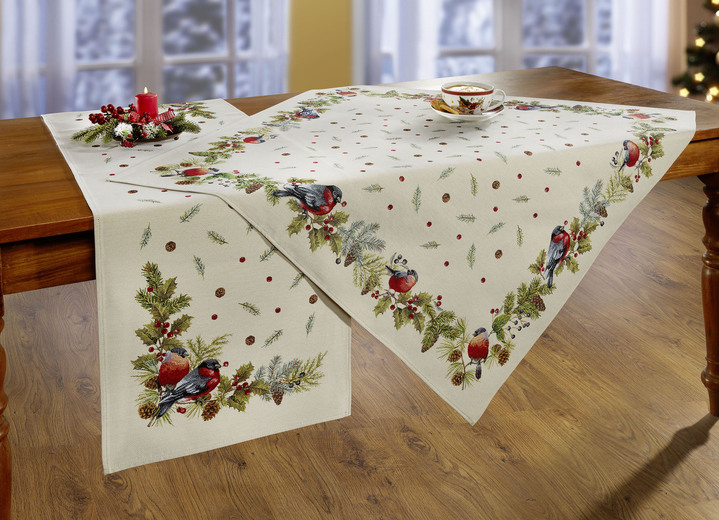 Tischdecken - Tisch- und Raumdekoration mit Naturmotiven, in Größe 110 (Tischdecke, 100x100 cm) bis 404 (Kissenbezug, 45x 45 cm), in Farbe MULTICOLOR Ansicht 1