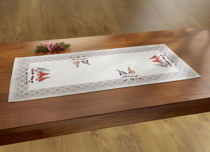 Tischdecken - Tisch- und Raumdekoration mit Wichtelmotiven, in Größe 135 (2 Platzsets, 30x 45 cm) bis 404 (Kissenbezug, 40x 40 cm), in Farbe MULTICOLOR Ansicht 1