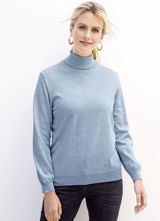 - Pullover in Feinstrick, in Größe 036 bis 052, in Farbe HELLBLAU
