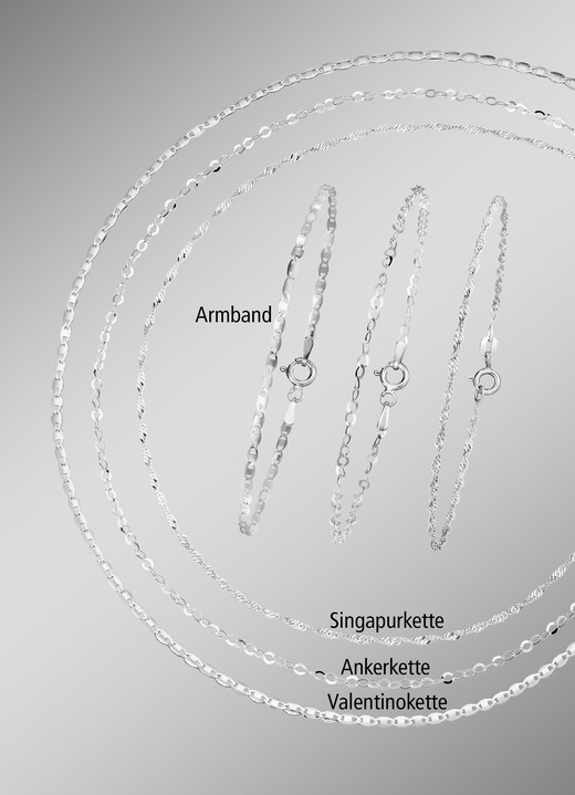 Halsketten - Elegantes 6-teiliges Schmuck-Set aus Silber, in Farbe  Ansicht 1