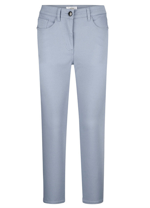 Hosen mit Knopf- und Reissverschluss - Hose in 5-Pocket-Form Hosen mit Knopf- und Reissverschluss - Hose in 5-Pocket-Form, in Größe 019 bis 052, in Farbe HELLBLAU