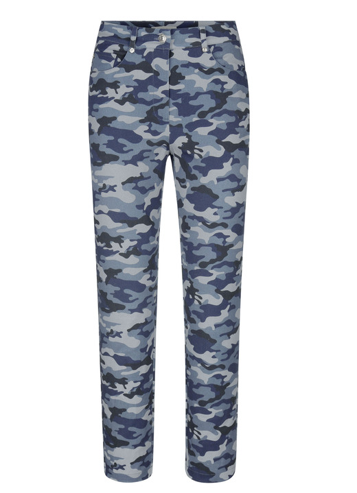 - Hose mit Camouflage-Dessinierung, in Größe 019 bis 052, in Farbe RAUCHBLAU-MARINE Ansicht 1