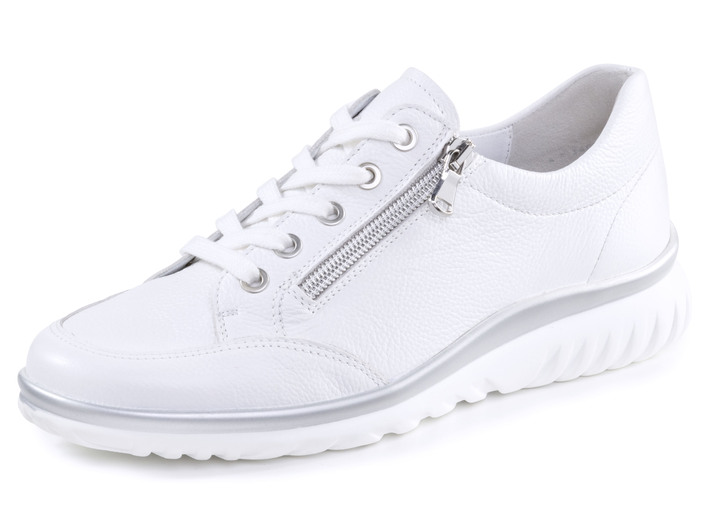 Weite H - ELENA EDEN Sneaker aus genarbtem Kalbleder, in Größe 3 1/2 bis 8, in Farbe WEISS Ansicht 1