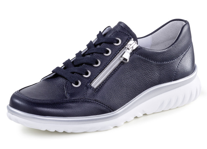 Weite H - ELENA EDEN Sneaker aus genarbtem Kalbleder, in Größe 3 1/2 bis 8, in Farbe DUNKELBLAU Ansicht 1