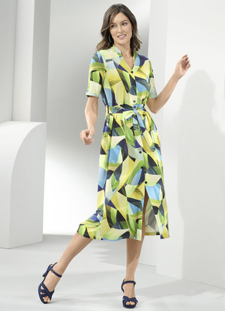 Kleid mit farbbrillantem Druck