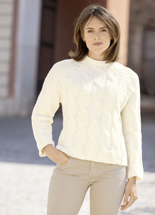 Basics - Pullover in Grobstrick, in Größe L(44/46) bis XXL(52/54), in Farbe ECRU Ansicht 1