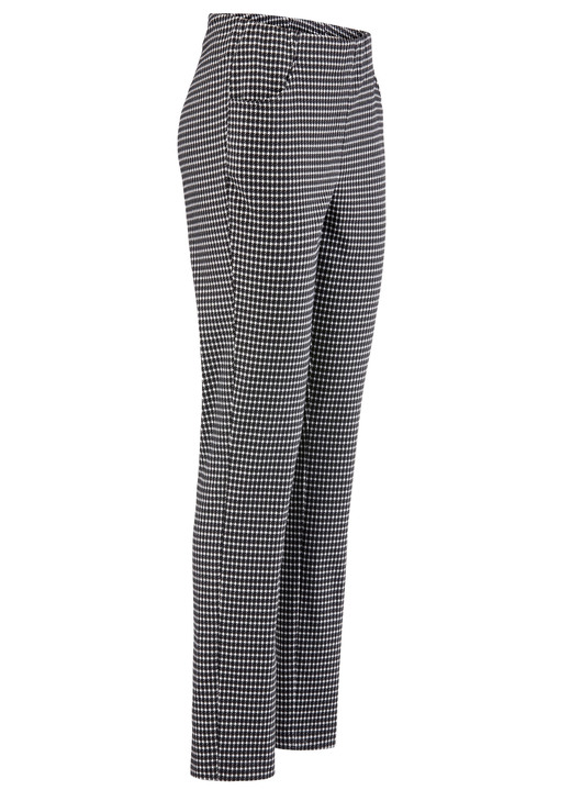 Hosen in Schlupfform - Hose mit trendiger Hahnentritt-Dessinerung, in Größe 018 bis 052, in Farbe ECRU-SCHWARZ Ansicht 1