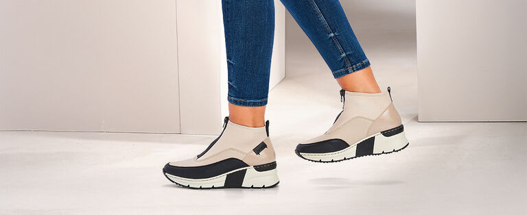 Damenschuh Beige-Schwarz