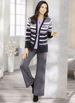 Pullover mit Schurwolle ANTHRAZIT-FLIEDER-GRAU MELIERT