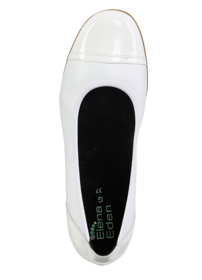 ELENA EDEN, klassische Damen-Ballerinas, Weite G, mit herausnehmbarem Fussbett WEISS