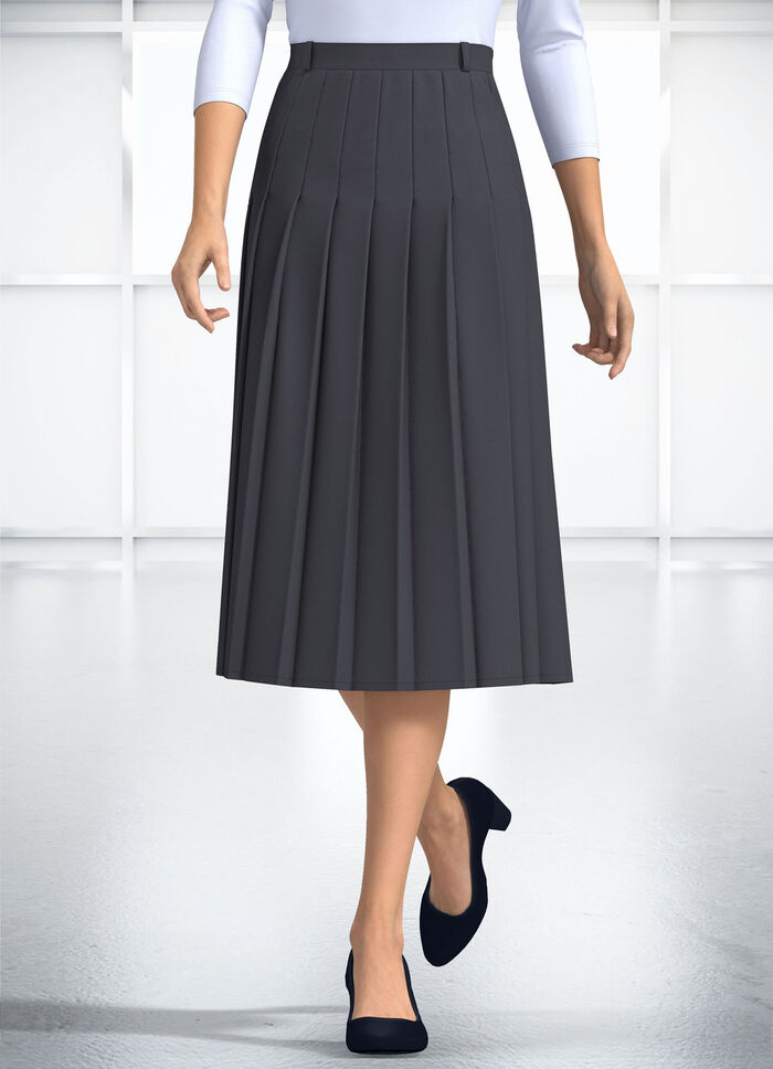 Rock mit Falten rundum DUNKELGRAU