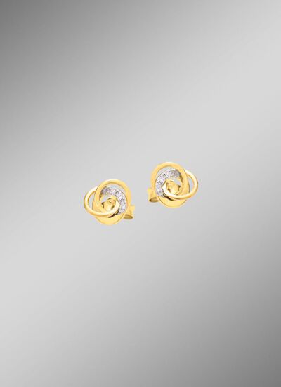 Elegante Knoten-Ohrstecker mit Zirkonia 