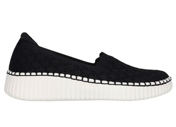 SKECHERS Slipper aus dehnbarem Strick-Material SCHWARZ