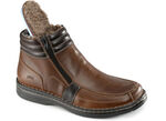 GINO GALANTE, gefütterte Herren-Boots, Winterschuhe, mit herausnehmbarem Fussbett COGNAC-MOKKA