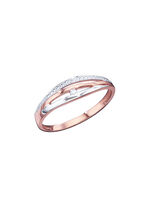 Eleganter Damenring in Bicolor mit Brillanten 