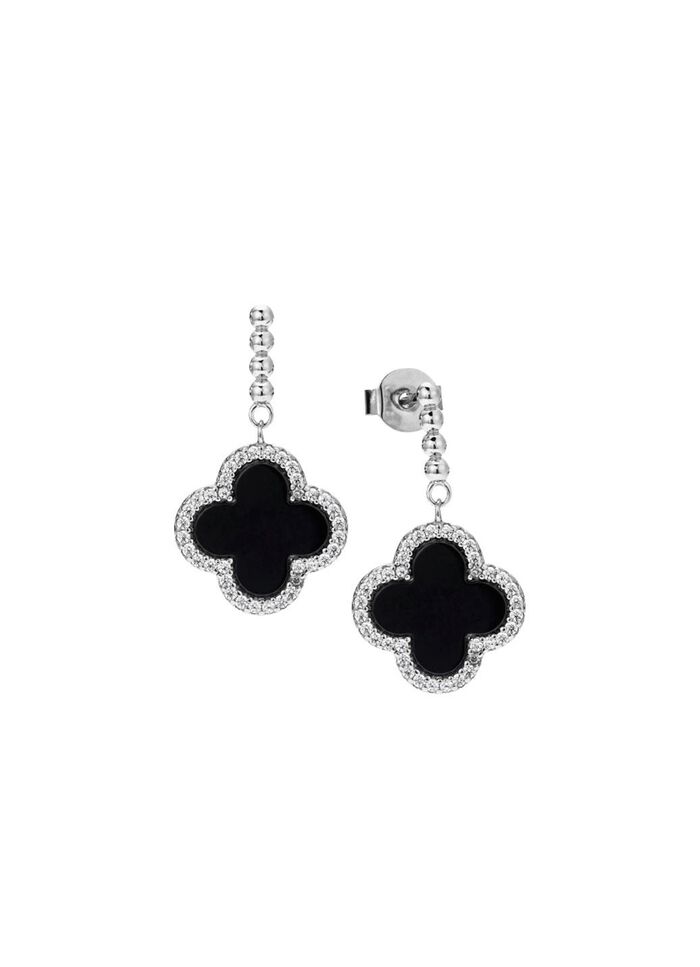 Schicke Kleeblatt-Ohrstecker aus Silber 