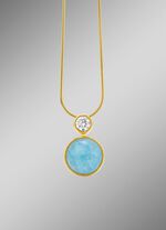Elegante Raffinesse: Anh&auml;nger mit echtem, blauem Chalcedon 