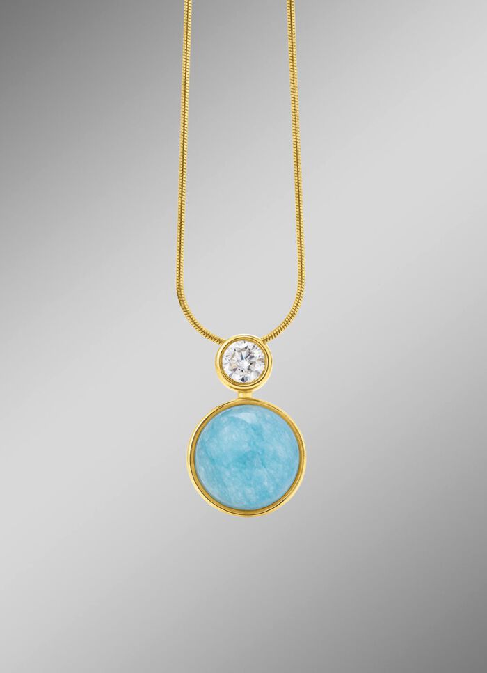 Elegante Raffinesse: Anh&auml;nger mit echtem, blauem Chalcedon 