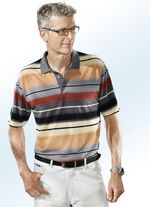 Poloshirt mit Allover-Dessin GRAU-ORANGE