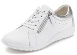 Waldl&auml;ufer, bequeme Damen-Schn&uuml;rschuhe, Weite K, mit herausnehmbarem Fussbett WEISS-SILBER