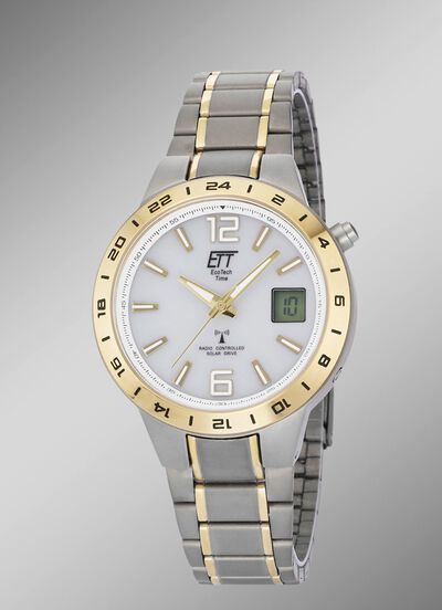 ETT-Funk-Solar-Herrenuhr mit Titanbandgeh&auml;use 
