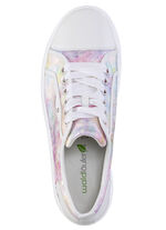 Waldläufer Schnür-Sneaker mit verspieltem Druck WEISS-MULTICOLOR