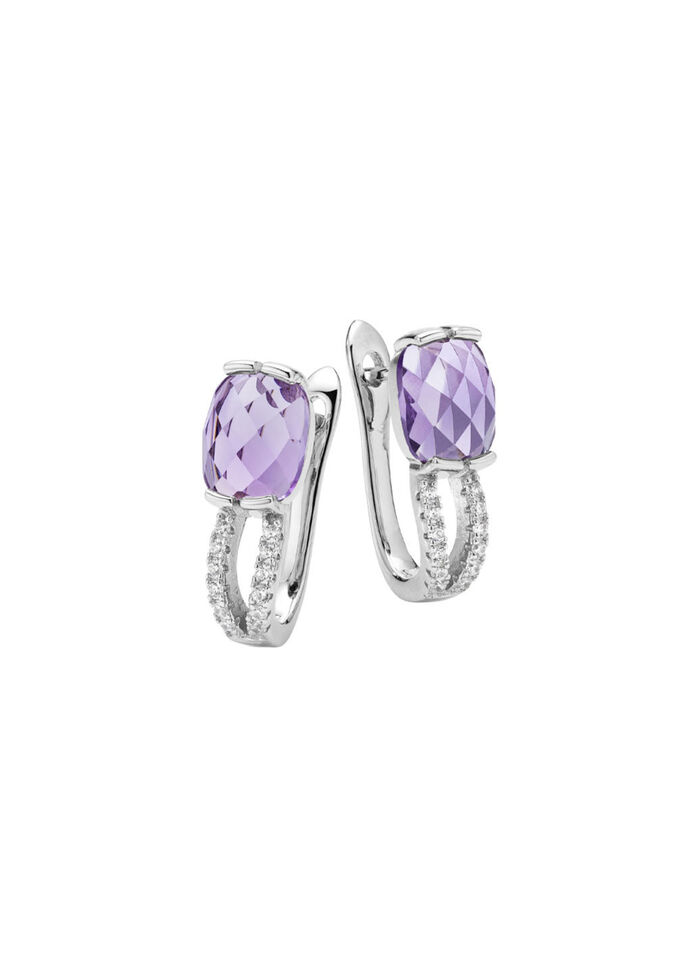 Funkelnde Eleganz: Ohrstecker mit echt Amethyst- 