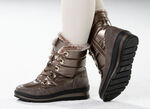 ELENA EDEN, gefütterte Damen-Boots, Winterschuhe, Weite G, mit herausnehmbarem Fussbett BRONZE