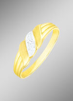 Klassischer Damenring in Bicolor mit Diamant 