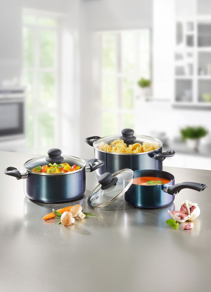 Meteor 6-teiliges Topf-Set mit Diamant-Keramik-Antihaft-Premiumbeschichtung 