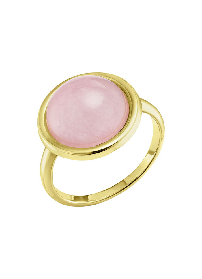 Eleganter Damenring mit echt rosa Chalcedon 