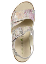 Waldläufer, bequeme Damen-Sandaletten, Weite K, mit herausnehmbarem Fussbett ROSÉ-BUNT