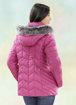 Jacke mit abnehmbarer Kapuze FUCHSIA