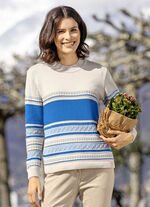 Pullover mit Ringeldessin SAND-BLAU