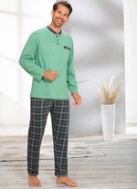 Schlafanzug mit Knopfleiste und offenen Beinabschl&uuml;ssen 