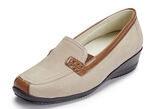 Waldläufer, bequeme Damen-Slipper, Weite H, mit herausnehmbarem Fussbett BEIGE-COGNAC
