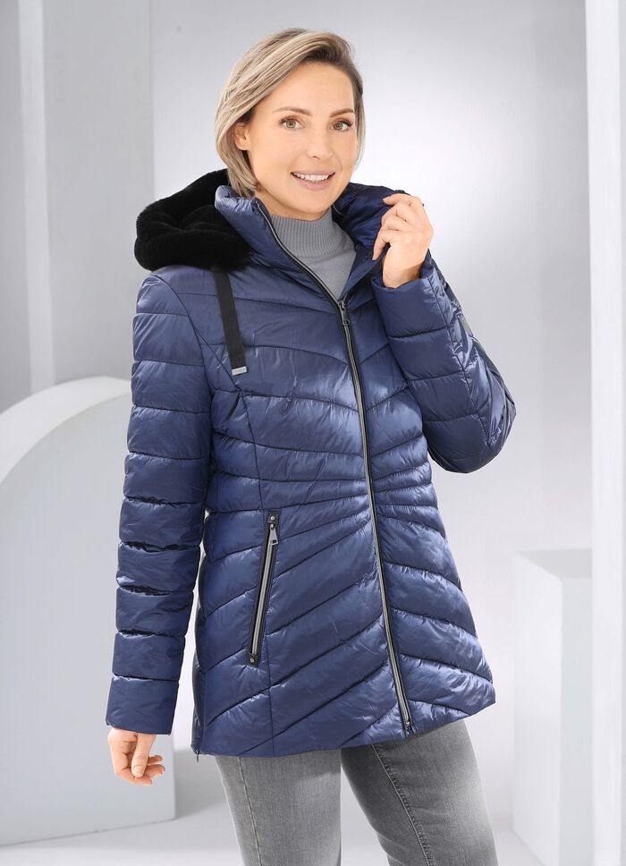 Jacke aus recycelten Fasern SAPHIRBLAU