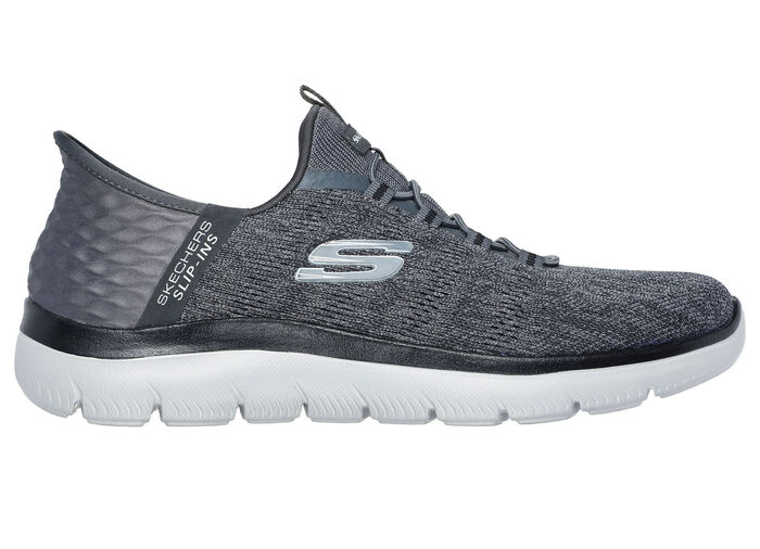 SKECHERS, Herren-Sneaker, mit geformter Slip-Ins Fersenplatte ANTHRAZIT