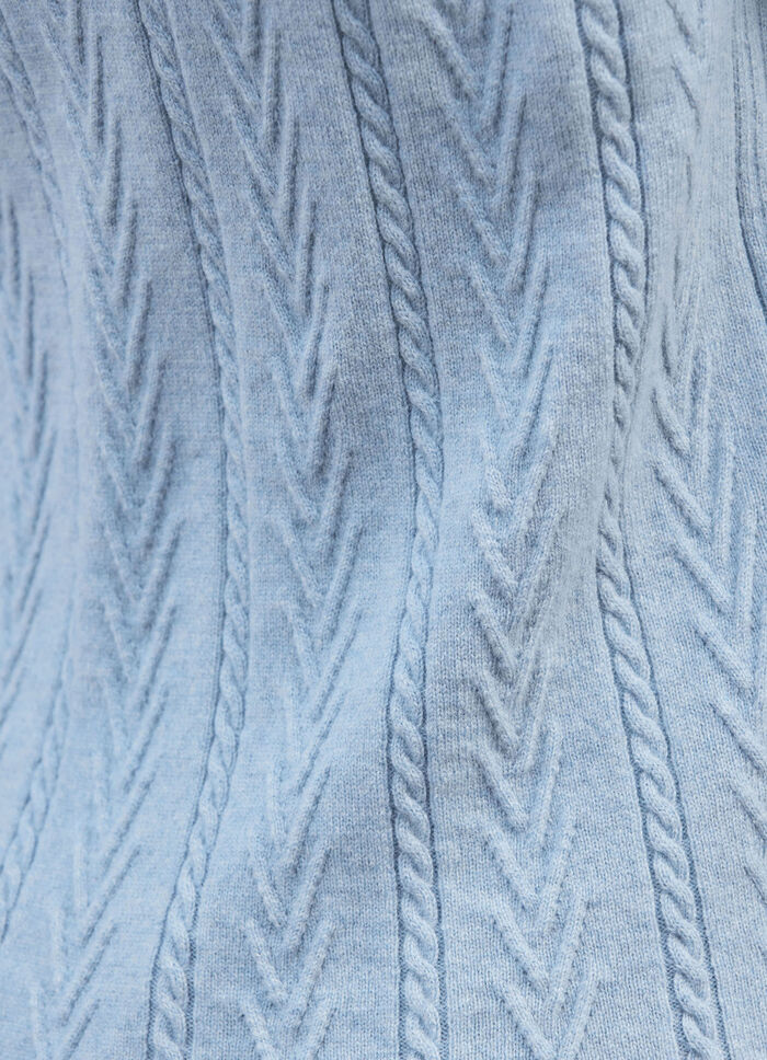 Pullover mit Schurwolle und Kaschmir BLEU MELIERT