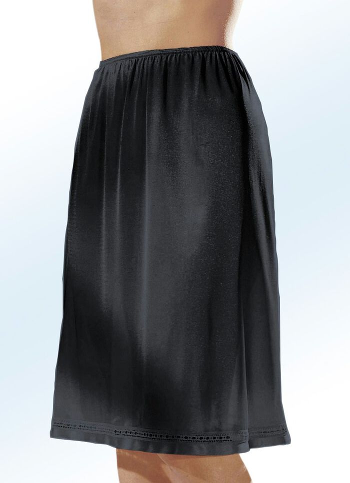 Zweierpack Unterröcke mit Hohlsaumrand 1X PUDER, 1X SCHWARZ