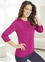Pullover mit edlem Glanz FUCHSIA