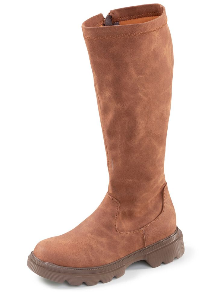 Andrea Conti, klassische Damen-Stiefel, mit Innenreissverschluss BRAUN