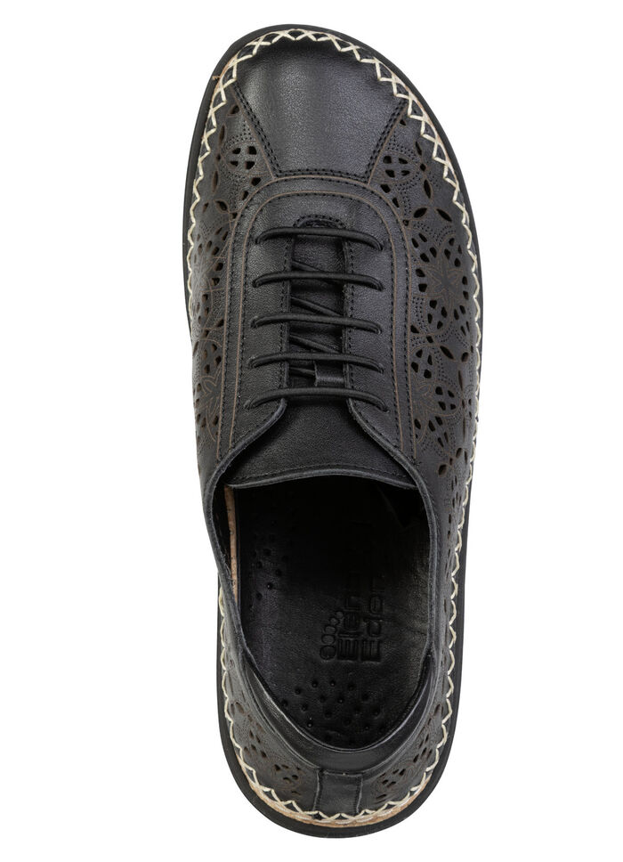 ELENA EDEN, sommerliche Damen-Schnürschuhe, Weite H, mit herausnehmbarem Fussbett SCHWARZ