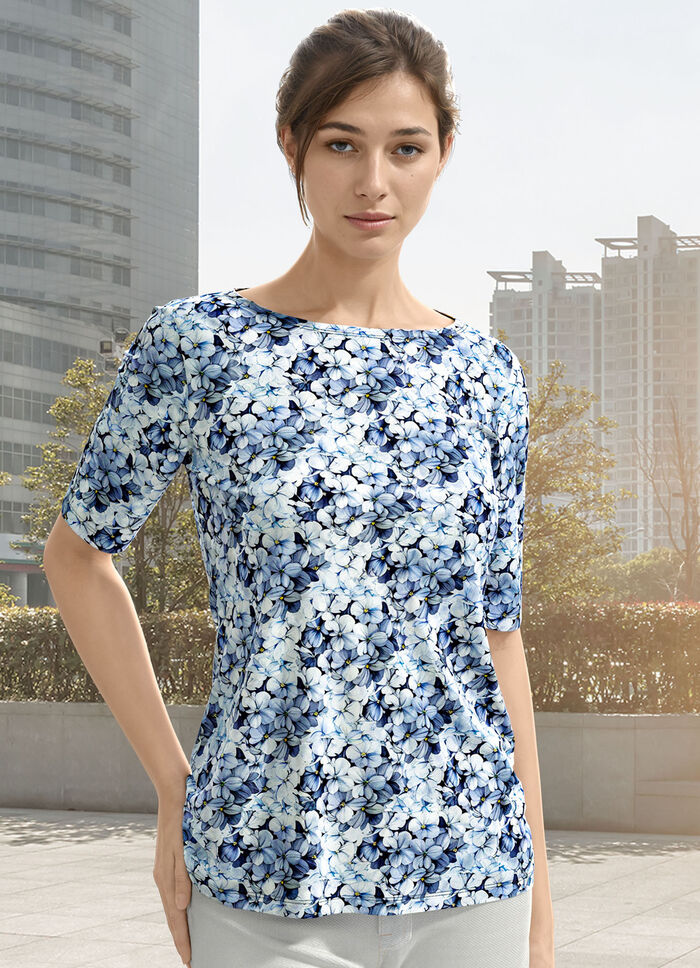 Shirt mit flachem Halsausschnitt 