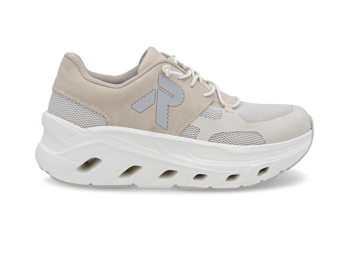 Rieker, sportive Damen-Sneaker, Weite G, mit herausnehmbarem Fussbett HELLBEIGE