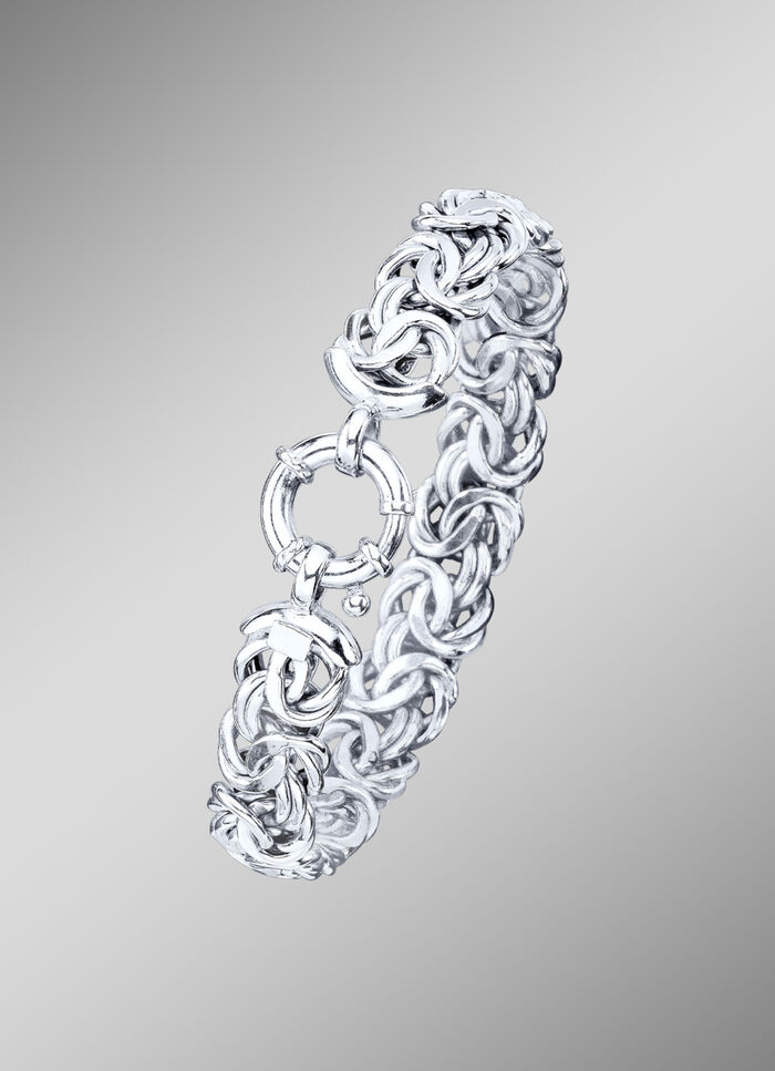 Schweres Königsketten-Armband mit Schmuck-Federring 